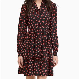 Kate Spade ♠️ pink hearts black dress